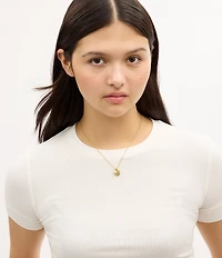 COACH Signature C Textured Coin Short Pendant Necklace