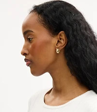 COACH Signature C Textured Huggie Hoop Earrings