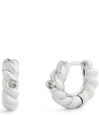 COACH Signature C Twisted Huggie Hoop Earrings