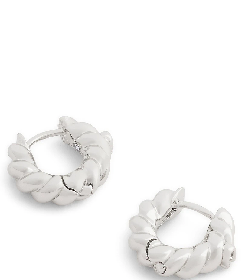 COACH Signature C Twisted Huggie Hoop Earrings