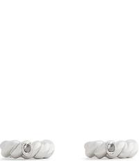 COACH Signature C Twisted Huggie Hoop Earrings