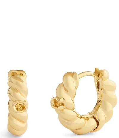 COACH Signature C Twisted Huggie Hoop Earrings