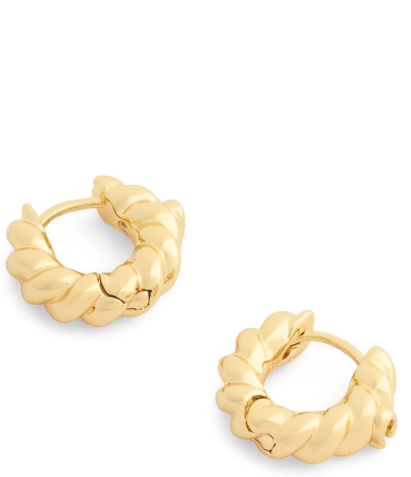 COACH Signature C Twisted Huggie Hoop Earrings