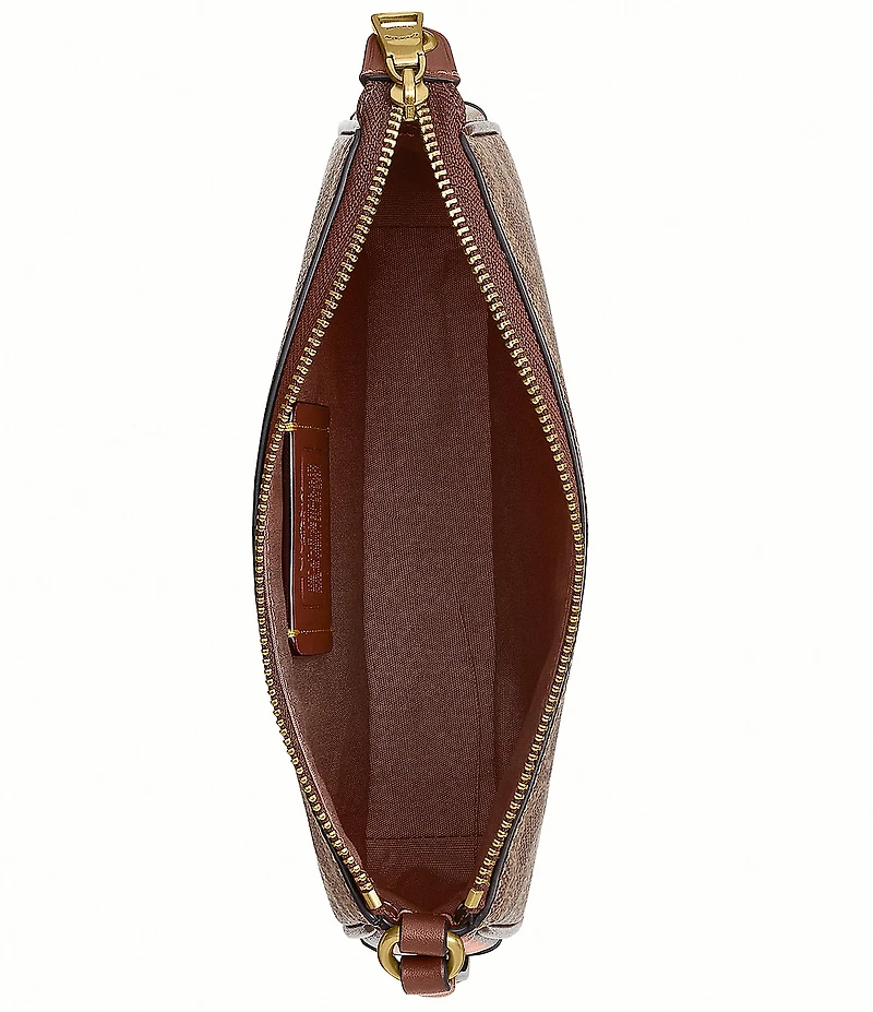 COACH Bleecker Plaza 18 Signature Canvas Shoulder Bag