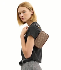 COACH Bleecker Plaza 18 Signature Canvas Shoulder Bag