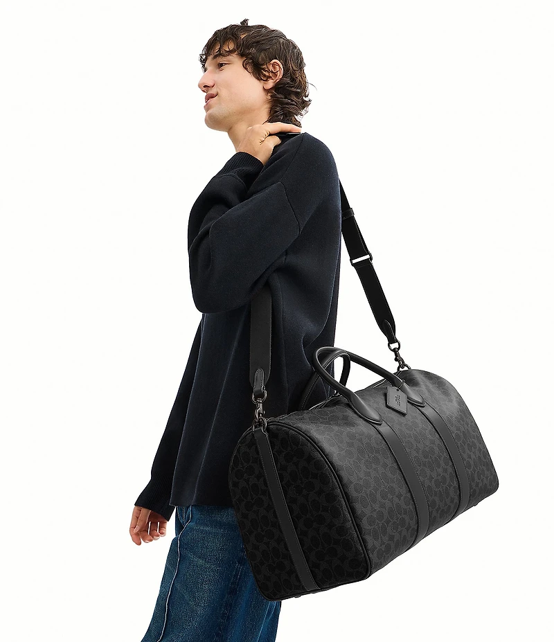 COACH Signature Canvas Compass Bag