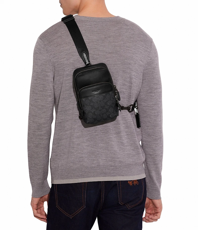 COACH Signature Canvas Gotham Sling Pack 13 Bag
