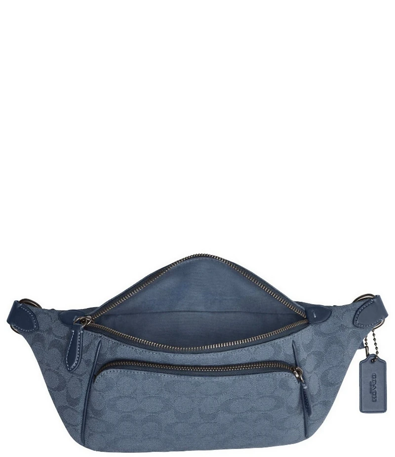 COACH Signature Canvas Jacquard Leather League Belt Bag