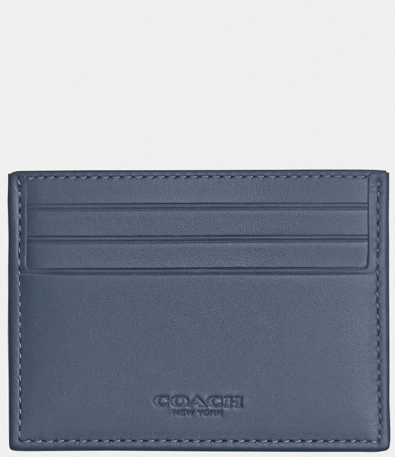 COACH Signature Canvas Jacquard/Refined Calfskin Leather Refined Card Case