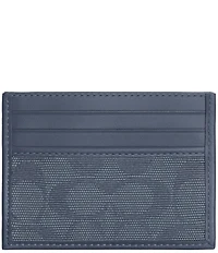 COACH Signature Canvas Jacquard/Refined Calfskin Leather Refined Card Case