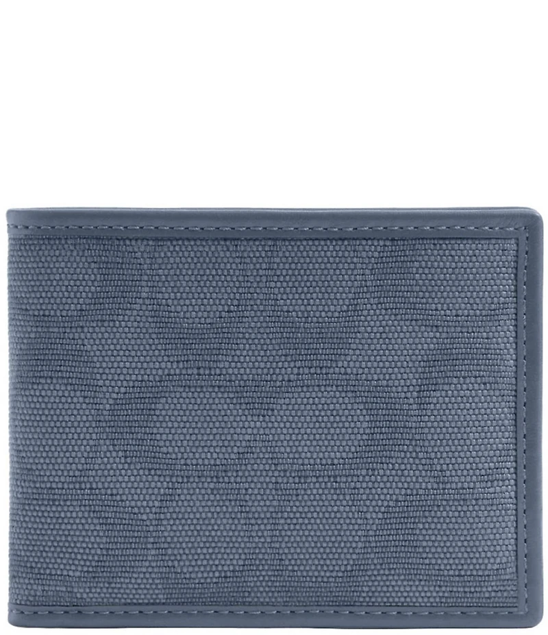 COACH Signature Canvas Jacquard Leather Slim Billfold Wallet