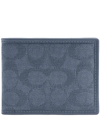 COACH Signature Canvas Jacquard Leather Slim Billfold Wallet