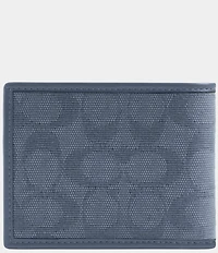 COACH Signature Canvas Jacquard Leather Slim Billfold Wallet