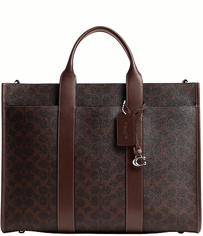 COACH Signature Canvas Wesley Tote Bag