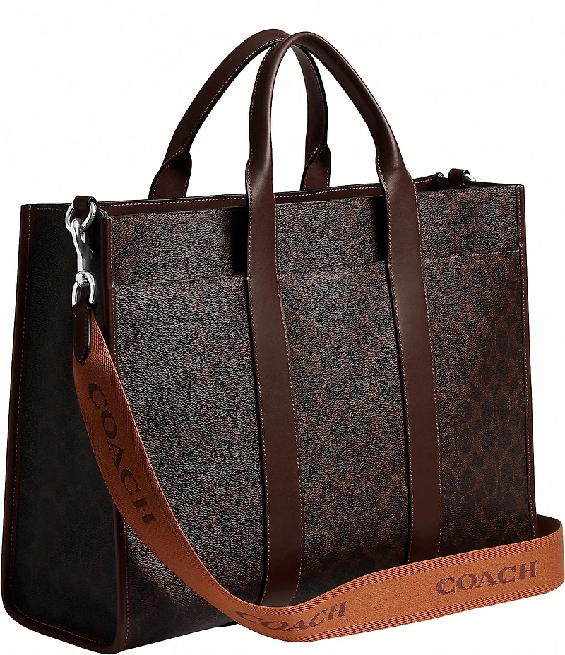 COACH Signature Canvas Wesley Tote Bag