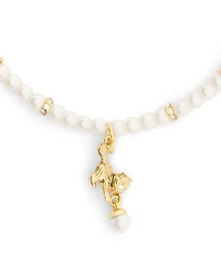 COACH Signature Cat Charm Pearl Strand Line Bracelet
