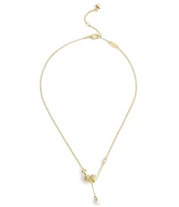 COACH Signature Cat Pearl Drop Short Pendant Necklace