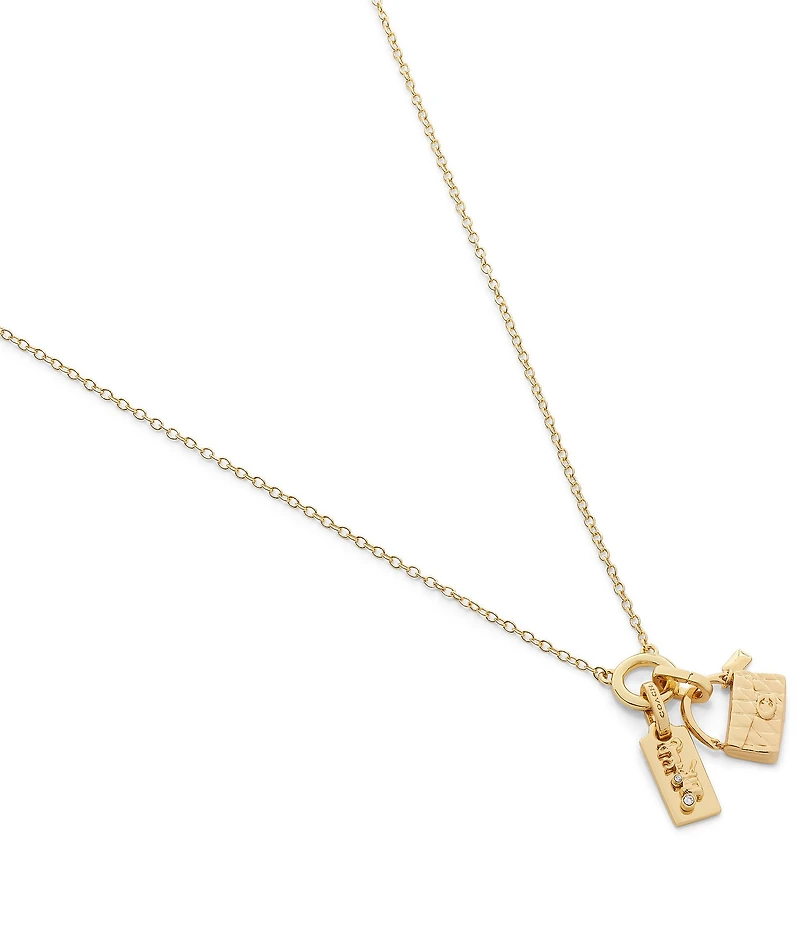 COACH Signature Charm Short Pendant Necklace