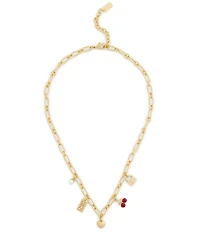 COACH Signature Cherry Charm Bib Collar Necklace