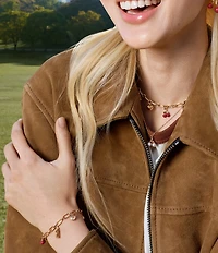 COACH Signature Cherry Charm Link Line Bracelet