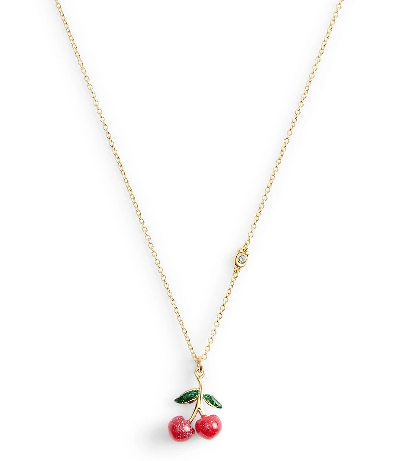 COACH Signature Cherry Novelty Short Pendant Necklace