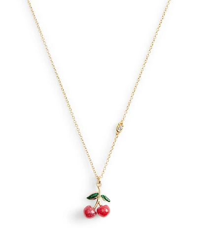 COACH Signature Cherry Novelty Short Pendant Necklace