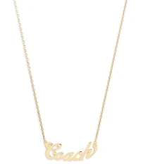 COACH Signature Coach Name Plate Short Pendant Necklace