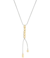 COACH Signature COACH Two Tone Cube Y Necklace