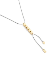 COACH Signature COACH Two Tone Cube Y Necklace