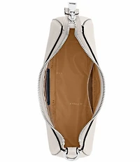COACH Signature Coated Canvas Silver Zip Crossbody Shoulder Bag