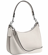 COACH Signature Coated Canvas Silver Zip Crossbody Shoulder Bag