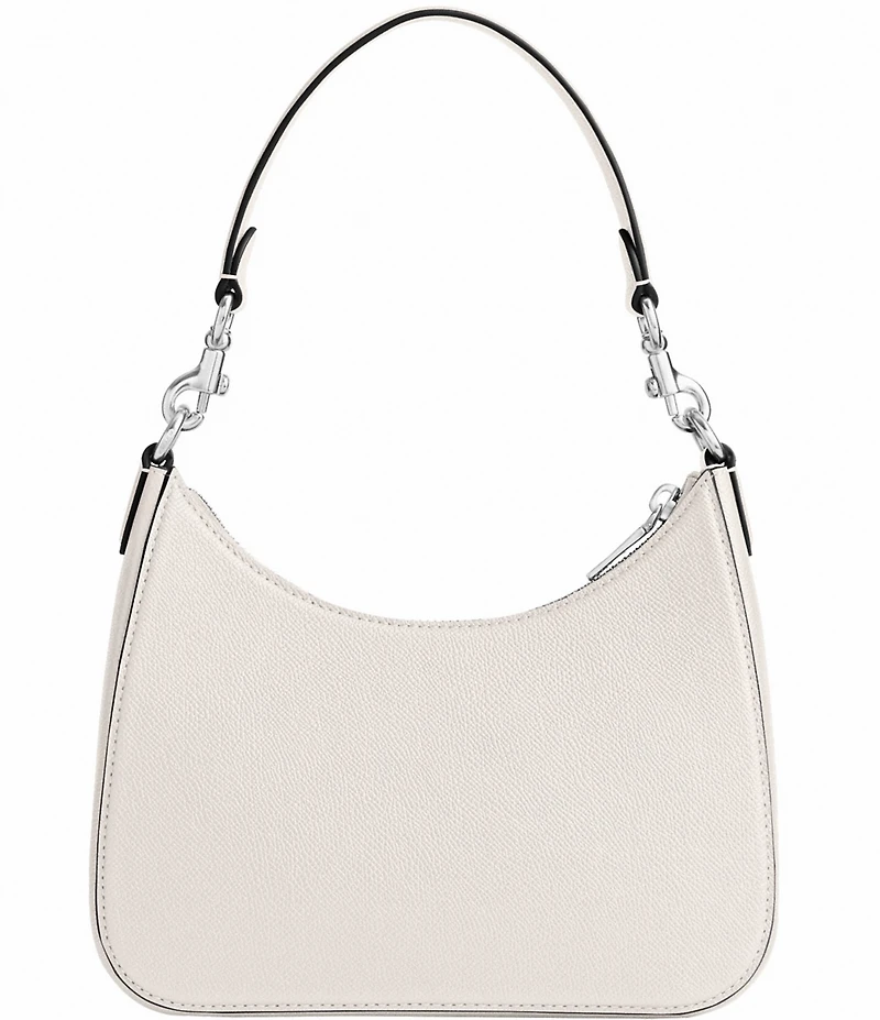COACH Signature Coated Canvas Silver Zip Crossbody Shoulder Bag