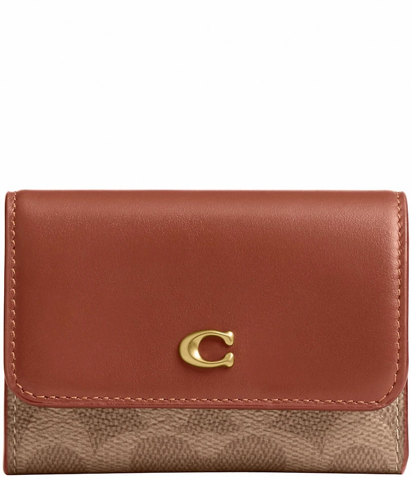 COACH Signature Coated Canvas Essential Flap Card Case