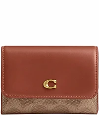 COACH Signature Coated Canvas Essential Flap Card Case