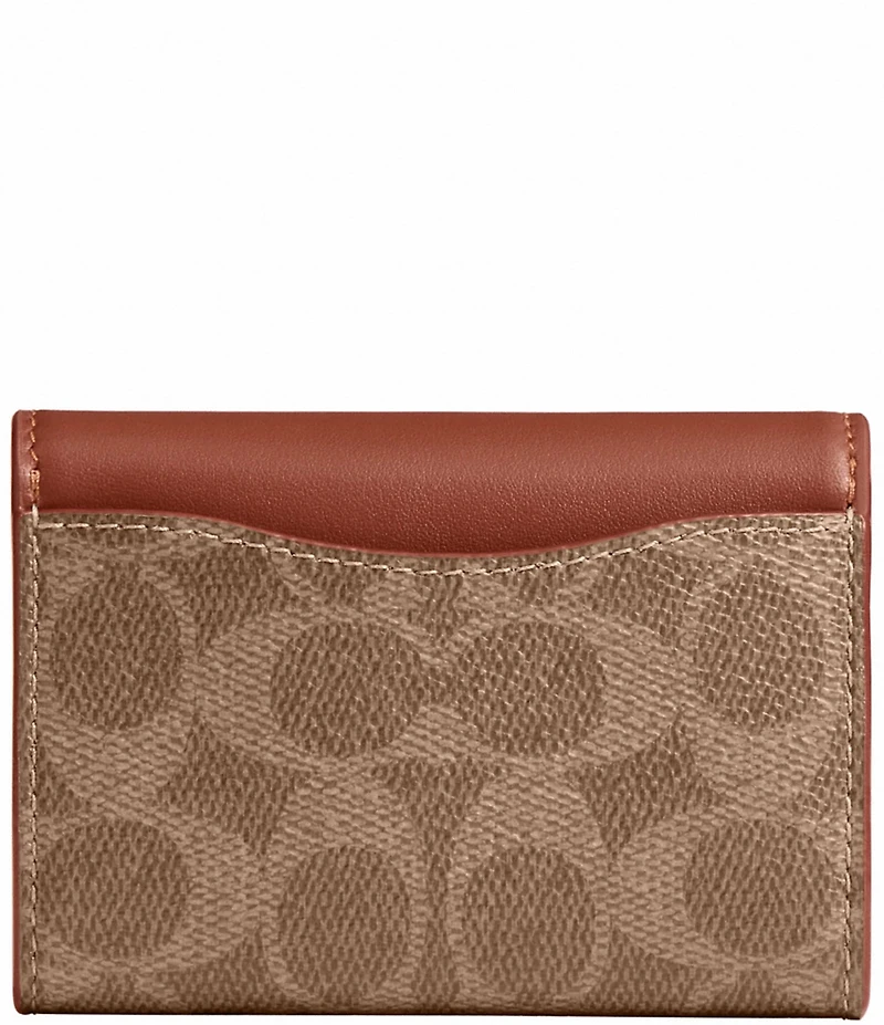 COACH Signature Coated Canvas Essential Flap Card Case