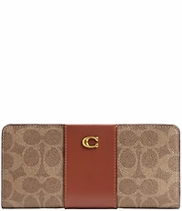 COACH Signature Coated Canvas Essential Slim Accordion Wallet