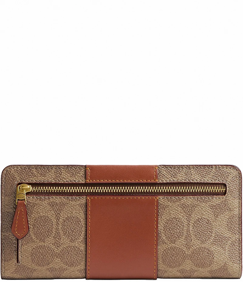 COACH Signature Coated Canvas Essential Slim Accordion Wallet