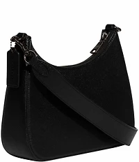 COACH Signature Coated Canvas Solid Black Crossbody Shoulder Bag