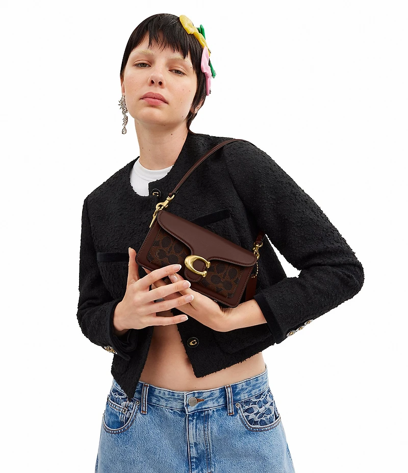 COACH Signature Coated Canvas Tabby 20 Shoulder Bag
