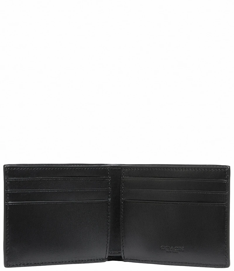 COACH Signature Coated Canvas/Leather Slim Billfold Wallet