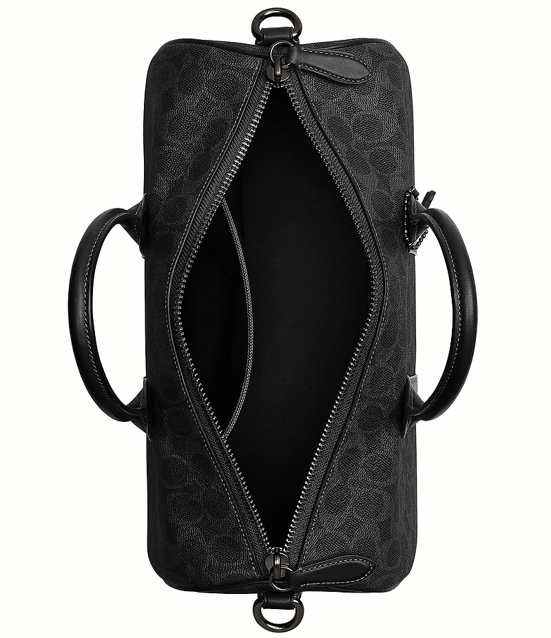 COACH Signature Compass Coated Canvas/Refined Calfskin Leather Duffle Bag