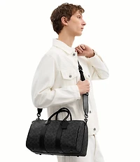 COACH Signature Compass Coated Canvas/Refined Calfskin Leather Duffle Bag