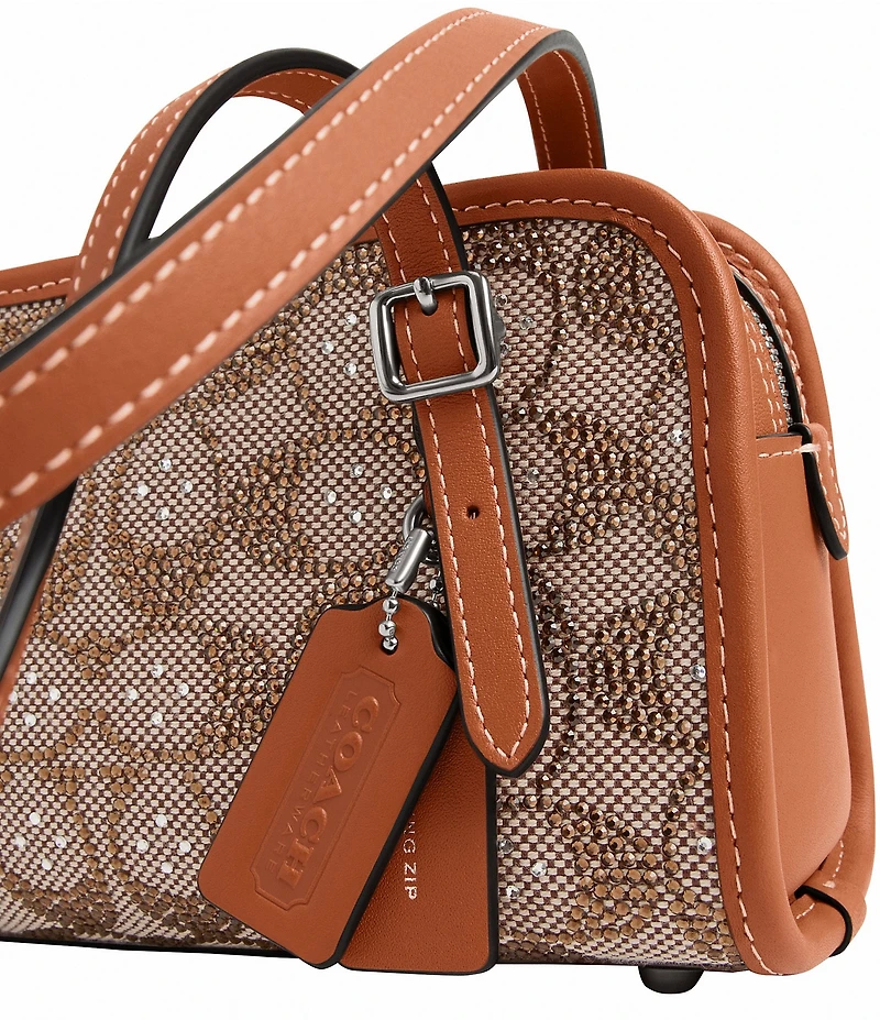 COACH Signature Crystal Jacquard Swing 20 Contrast Trim Satchel Bag