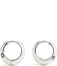 COACH Signature Hallmark Tubular Puffy Huggie Hoop Earrings