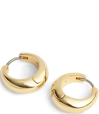 COACH Signature Hallmark Tubular Puffy Huggie Hoop Earrings