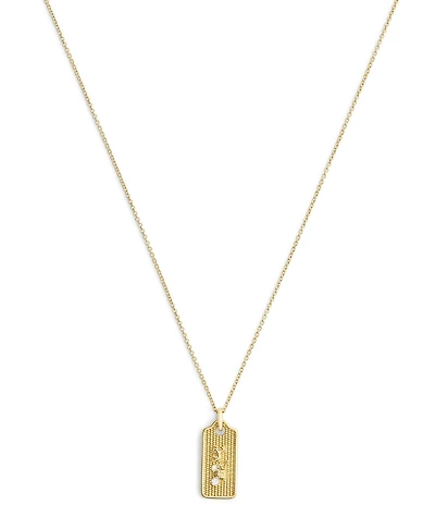COACH Signature Hangtag Short Pendant Necklace