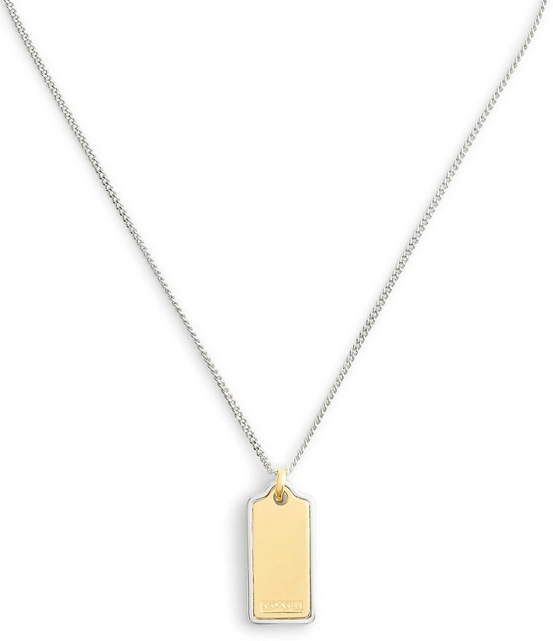 COACH Signature Hangtag Short Pendant Necklace