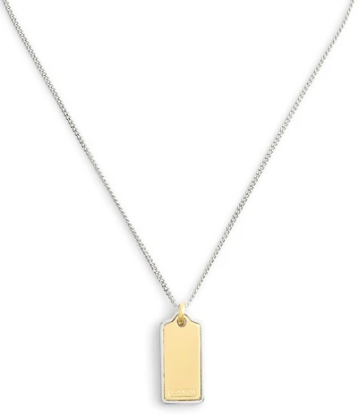 COACH Signature Hangtag Short Pendant Necklace