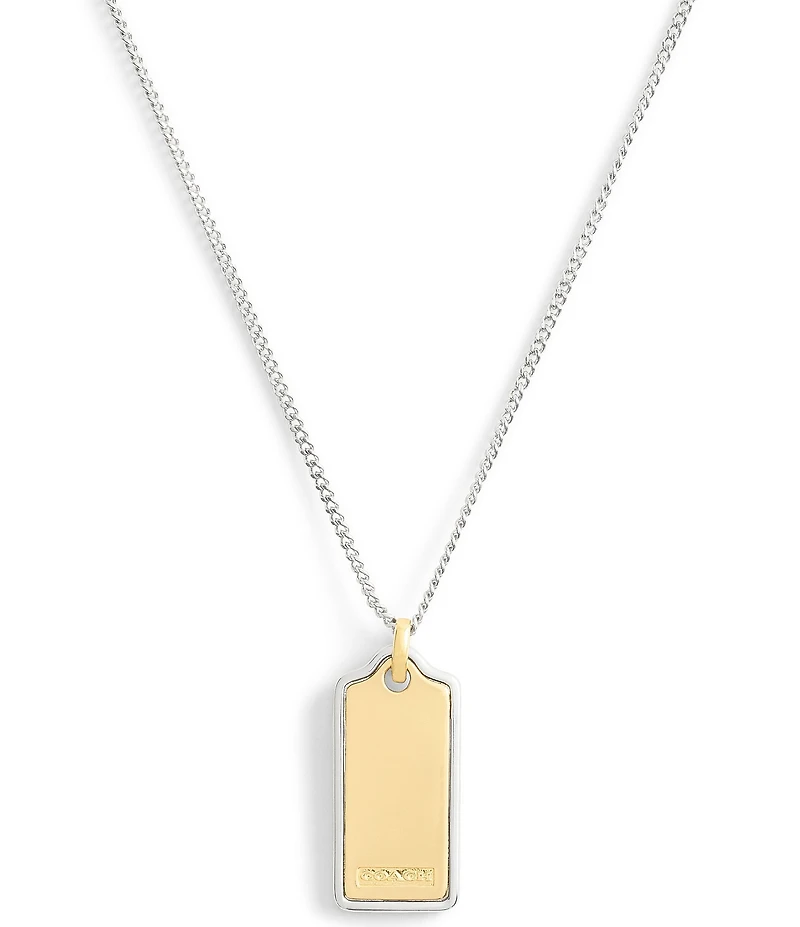 COACH Signature Hangtag Short Pendant Necklace