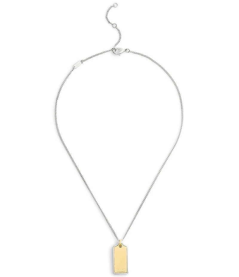 COACH Signature Hangtag Short Pendant Necklace